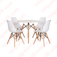 BÀN GHẾ CHÂN GỖ - EAMES